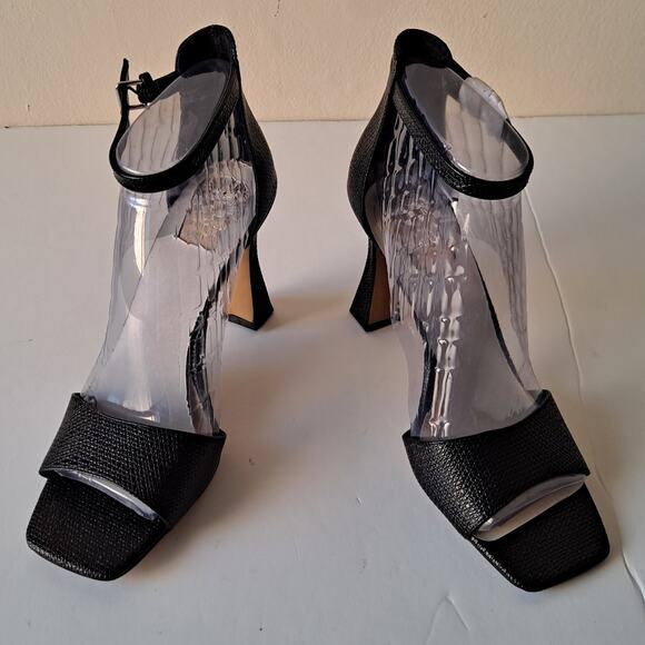 NWB Vince Camuto Reesera Leather Two Piece Heeled Sandals Black Womens Size 8.5 - Picture 8 of 14